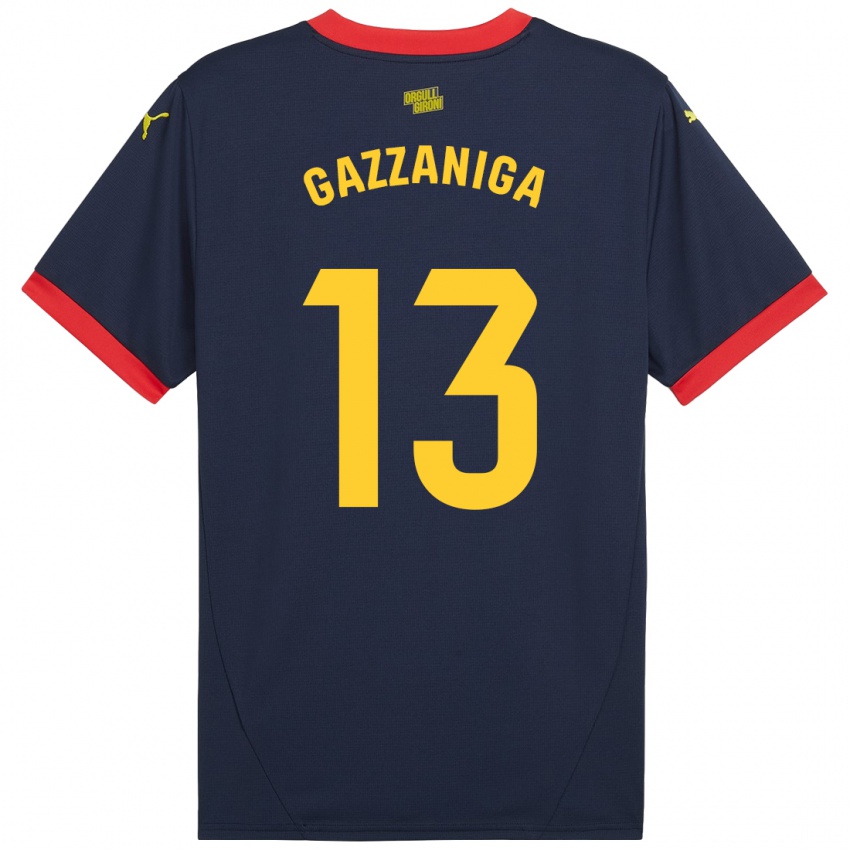 Niño Camiseta Paulo Gazzaniga #13 Azul Marino Rojo 2ª Equipación 2024/25 La Camisa Argentina