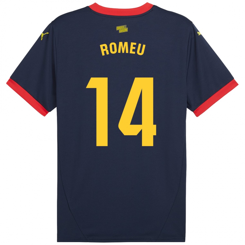 Niño Camiseta Oriol Romeu #14 Azul Marino Rojo 2ª Equipación 2024/25 La Camisa Argentina