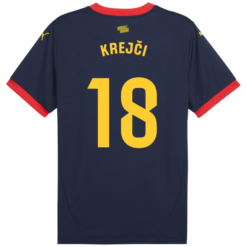 Niño Camiseta Ladislav Krejci #18 Azul Marino Rojo 2ª Equipación 2024/25 La Camisa Argentina