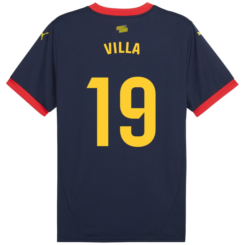 Niño Camiseta Toni Villa #19 Azul Marino Rojo 2ª Equipación 2024/25 La Camisa Argentina