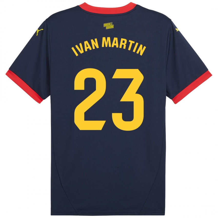 Niño Camiseta Iván Martín #23 Azul Marino Rojo 2ª Equipación 2024/25 La Camisa Argentina