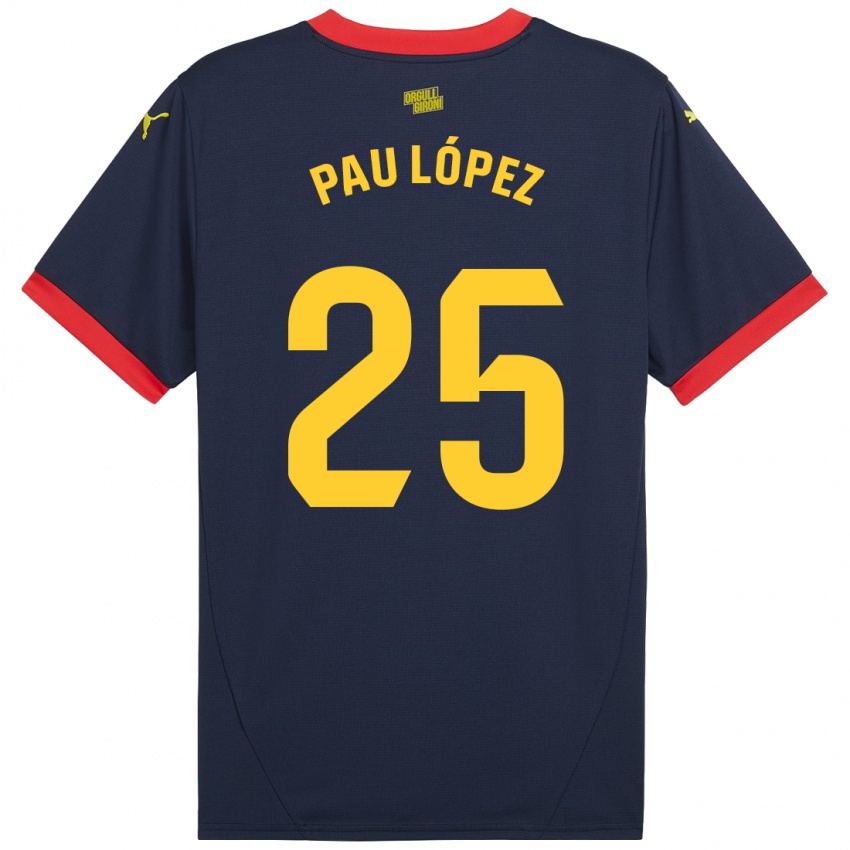 Niño Camiseta Pau Lopez #25 Azul Marino Rojo 2ª Equipación 2024/25 La Camisa Argentina