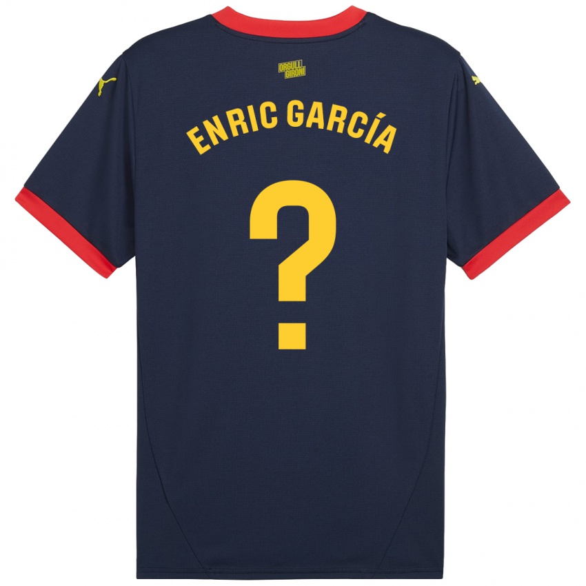 Niño Camiseta Enric García #0 Azul Marino Rojo 2ª Equipación 2024/25 La Camisa Argentina