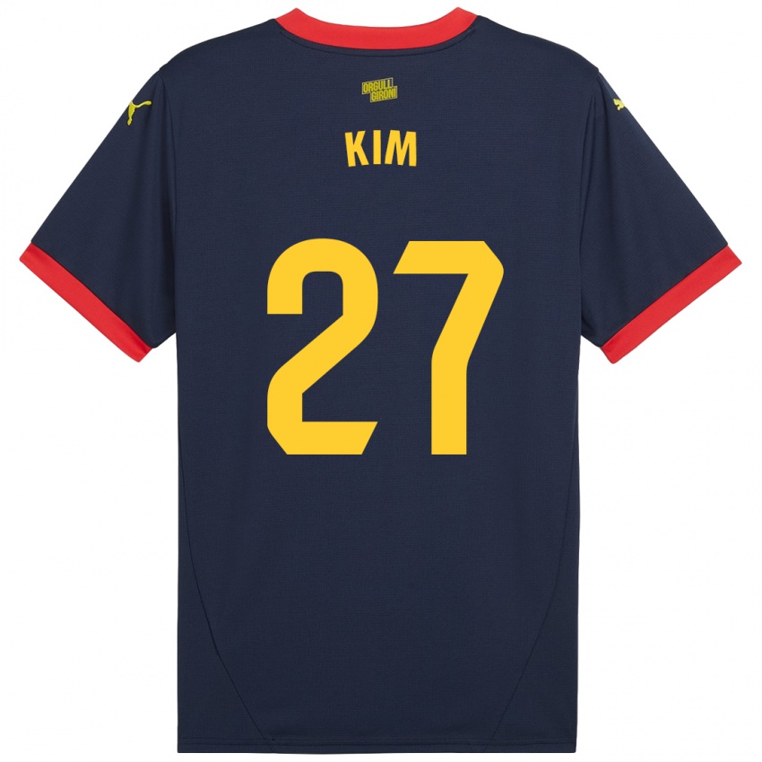 Niño Camiseta Min-Su Kim #27 Azul Marino Rojo 2ª Equipación 2024/25 La Camisa Argentina