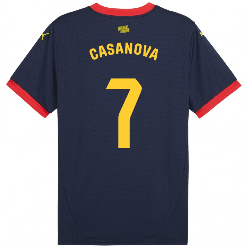 Niño Camiseta Àstrid Casanova #7 Azul Marino Rojo 2ª Equipación 2024/25 La Camisa Argentina