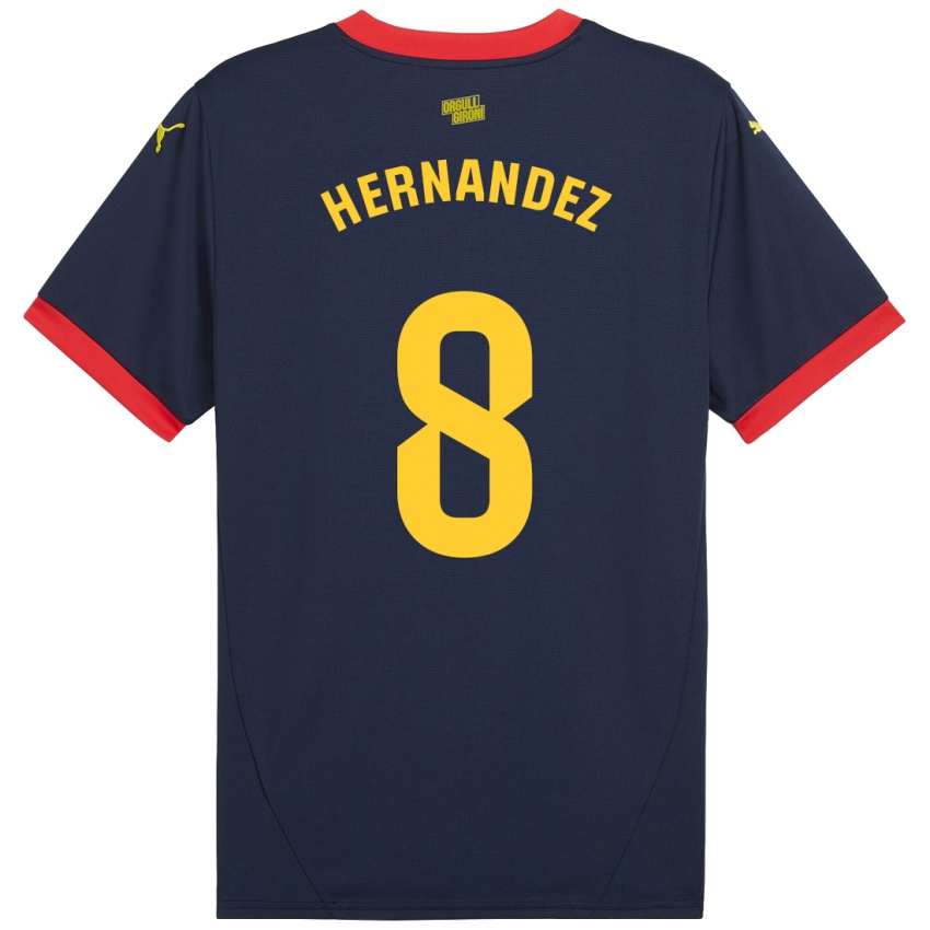 Niño Camiseta Sofia Hernández #8 Azul Marino Rojo 2ª Equipación 2024/25 La Camisa Argentina