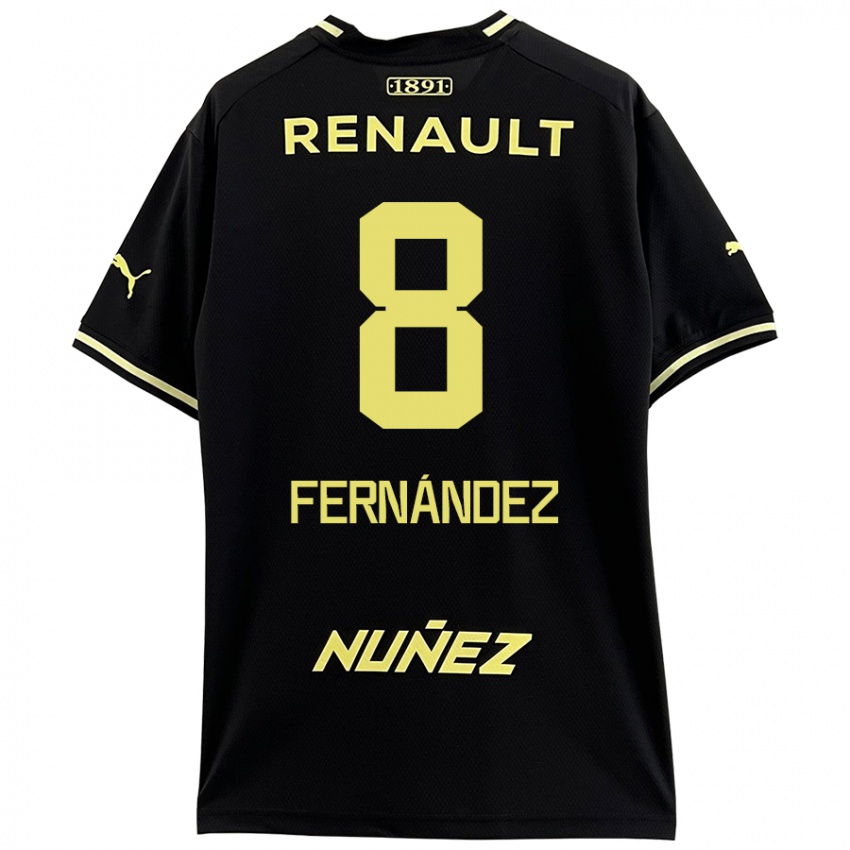 Niño Camiseta Leonardo Fernández #8 Negro Amarillo 2ª Equipación 2024/25 La Camisa Argentina