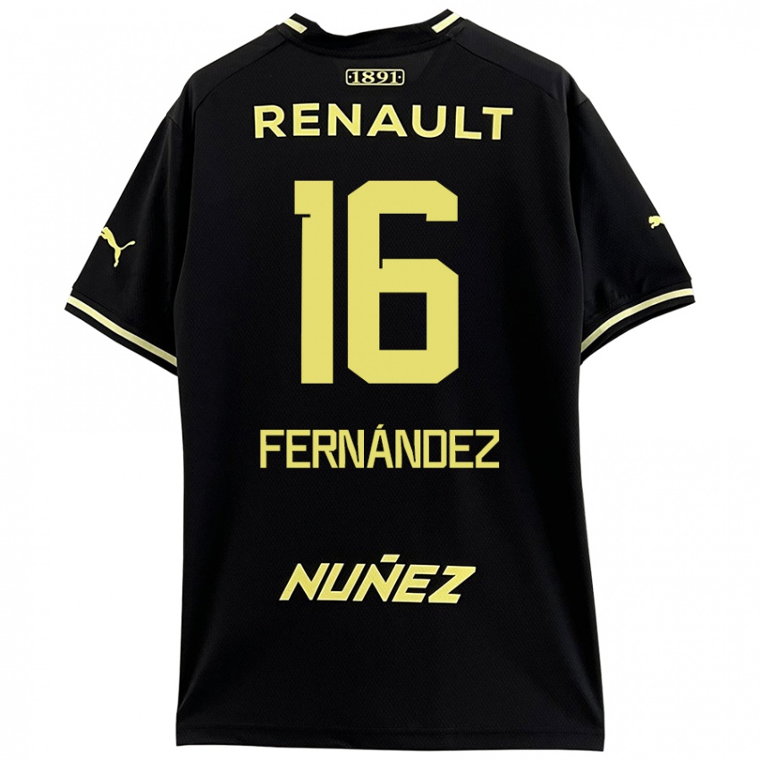 Niño Camiseta Adrián Fernández #16 Negro Amarillo 2ª Equipación 2024/25 La Camisa Argentina