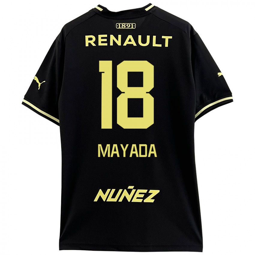 Niño Camiseta Camilo Mayada #18 Negro Amarillo 2ª Equipación 2024/25 La Camisa Argentina