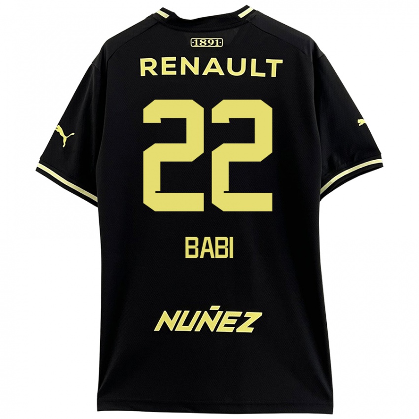 Niño Camiseta Matheus Babi #22 Negro Amarillo 2ª Equipación 2024/25 La Camisa Argentina