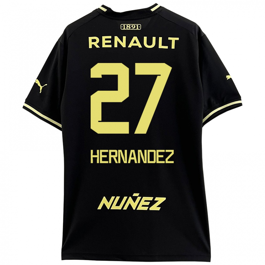 Niño Camiseta Lucas Hernández #27 Negro Amarillo 2ª Equipación 2024/25 La Camisa Argentina