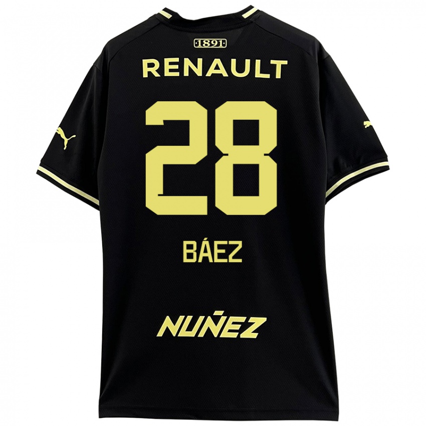 Niño Camiseta Jaime Báez #28 Negro Amarillo 2ª Equipación 2024/25 La Camisa Argentina