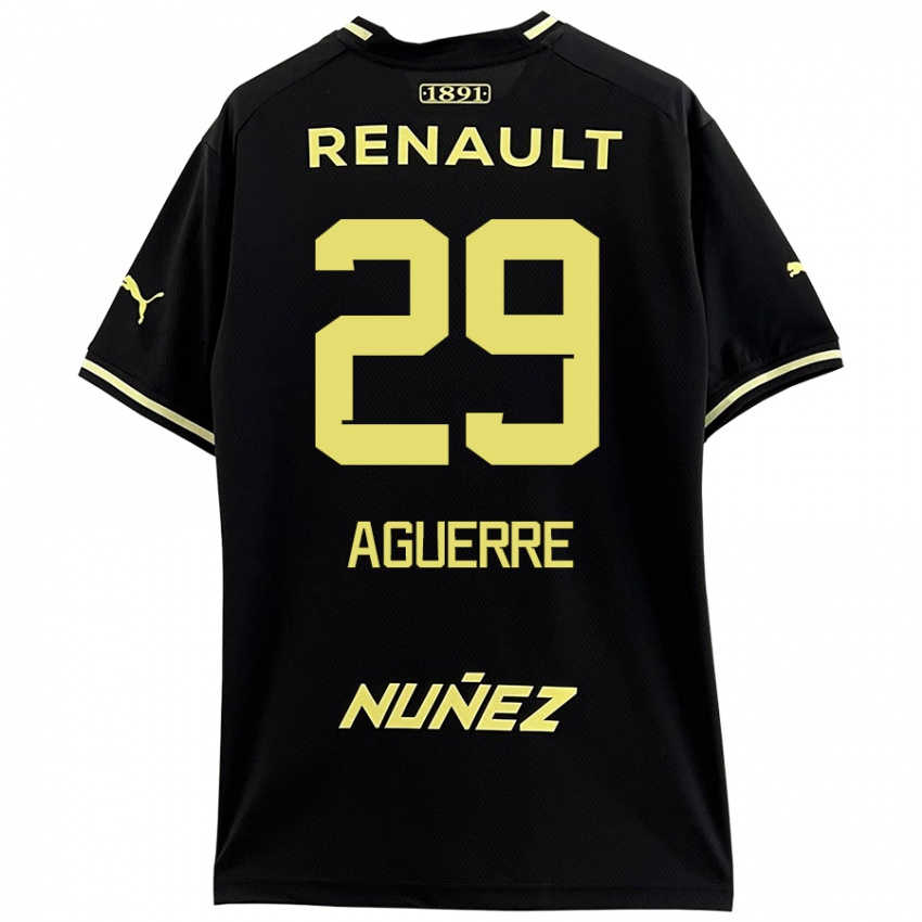 Niño Camiseta Washington Aguerre #29 Negro Amarillo 2ª Equipación 2024/25 La Camisa Argentina