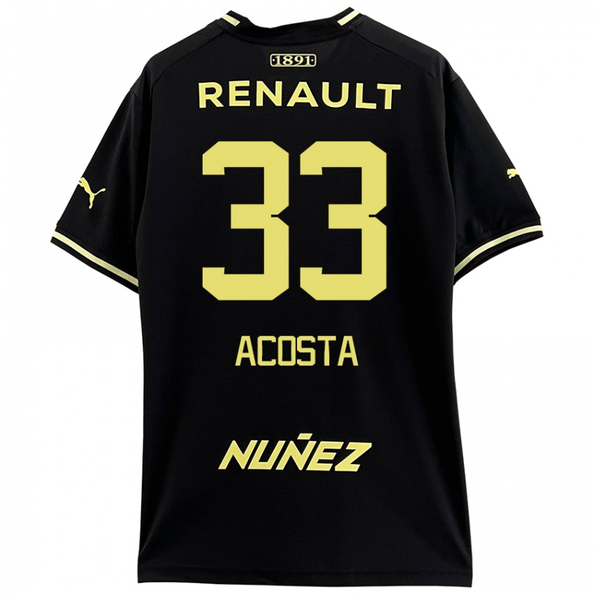 Niño Camiseta Nahuel Acosta #33 Negro Amarillo 2ª Equipación 2024/25 La Camisa Argentina