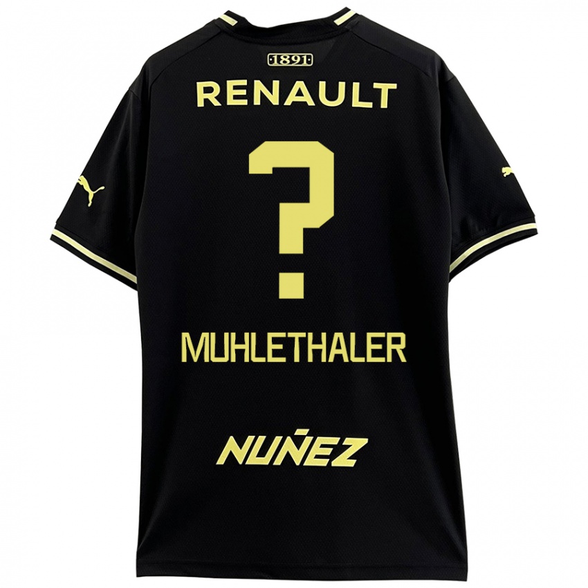 Niño Camiseta Stiven Muhlethaler #0 Negro Amarillo 2ª Equipación 2024/25 La Camisa Argentina