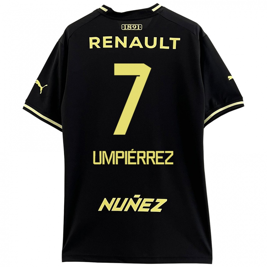 Niño Camiseta Leandro Umpiérrez #7 Negro Amarillo 2ª Equipación 2024/25 La Camisa Argentina