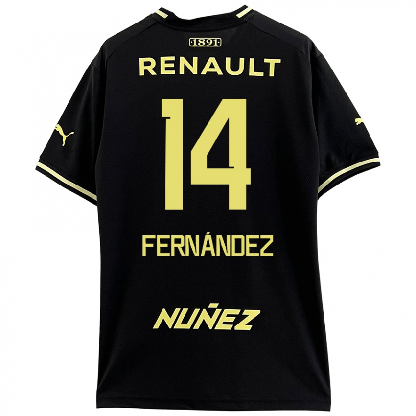 Niño Camiseta Faustino Fernández #14 Negro Amarillo 2ª Equipación 2024/25 La Camisa Argentina