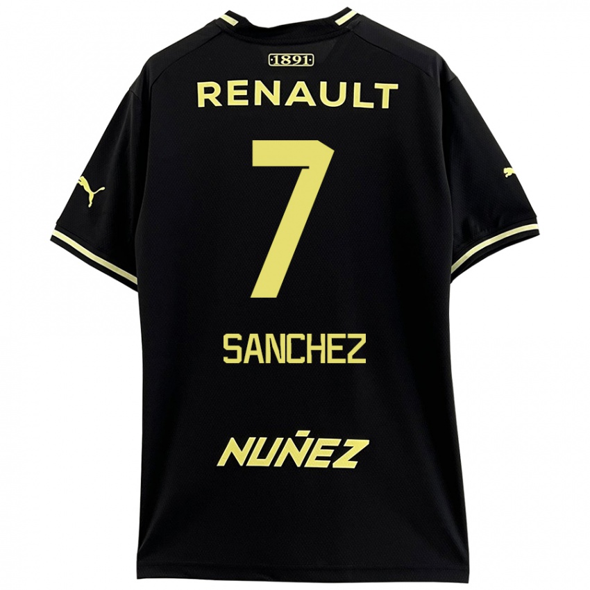 Niño Camiseta Carlos Sánchez #7 Negro Amarillo 2ª Equipación 2024/25 La Camisa Argentina