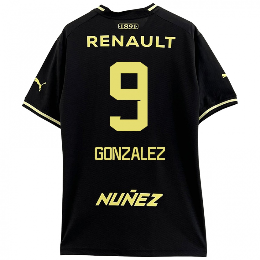 Niño Camiseta Franco González #9 Negro Amarillo 2ª Equipación 2024/25 La Camisa Argentina