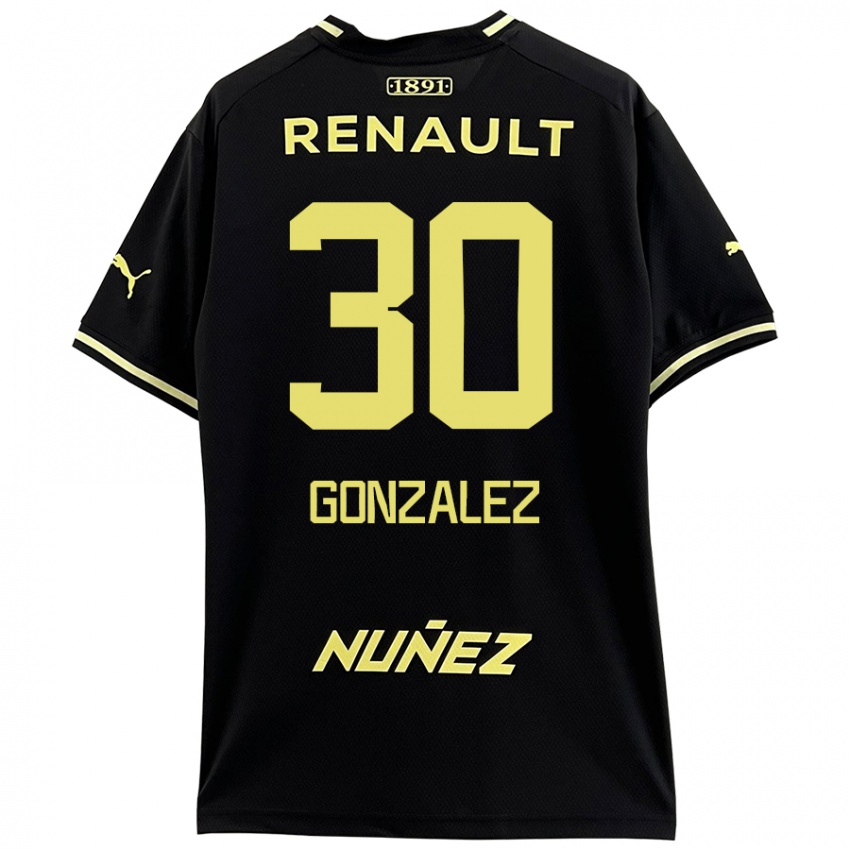 Niño Camiseta Ángel González #30 Negro Amarillo 2ª Equipación 2024/25 La Camisa Argentina