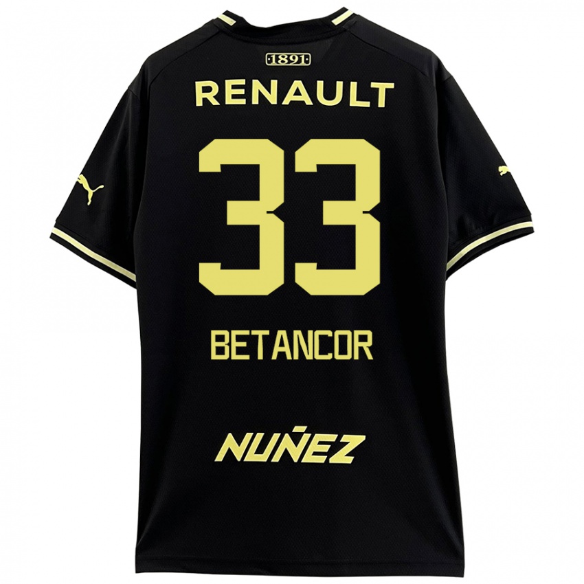 Niño Camiseta Bruno Betancor #33 Negro Amarillo 2ª Equipación 2024/25 La Camisa Argentina