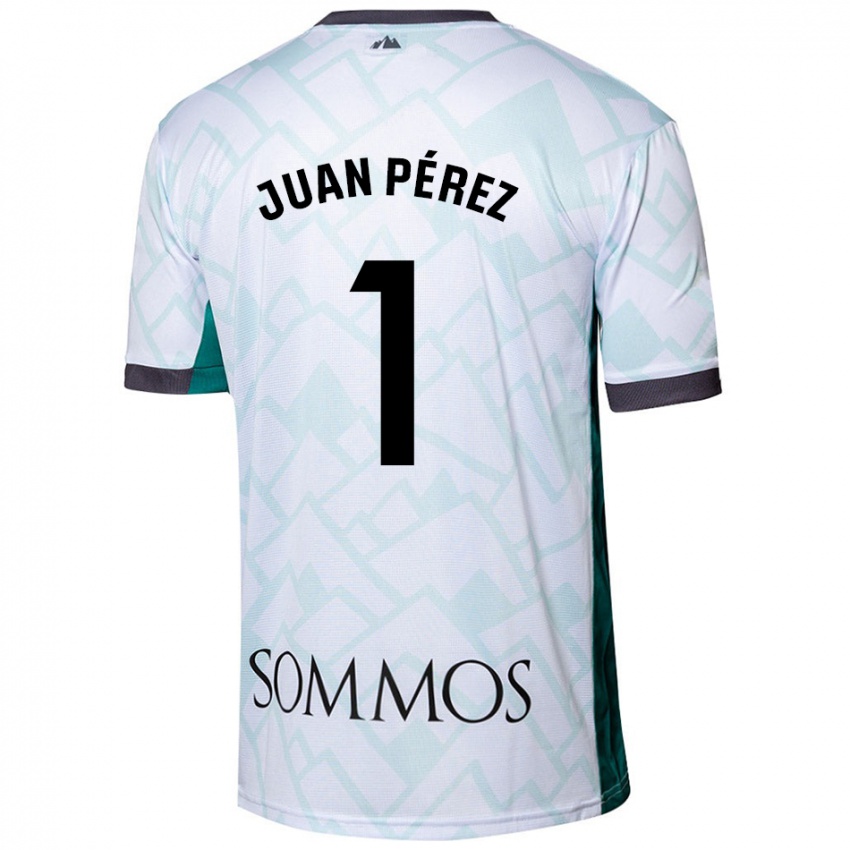 Niño Camiseta Juan Pérez #1 Blanco Verde 2ª Equipación 2024/25 La Camisa Argentina