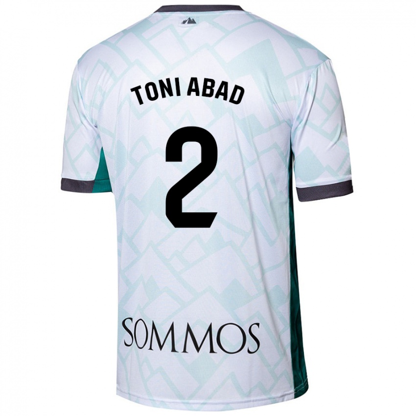 Niño Camiseta Toni Abad #2 Blanco Verde 2ª Equipación 2024/25 La Camisa Argentina