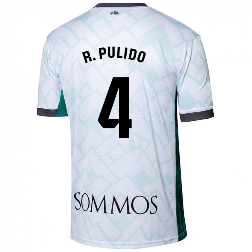 Niño Camiseta Rubén Pulido #4 Blanco Verde 2ª Equipación 2024/25 La Camisa Argentina