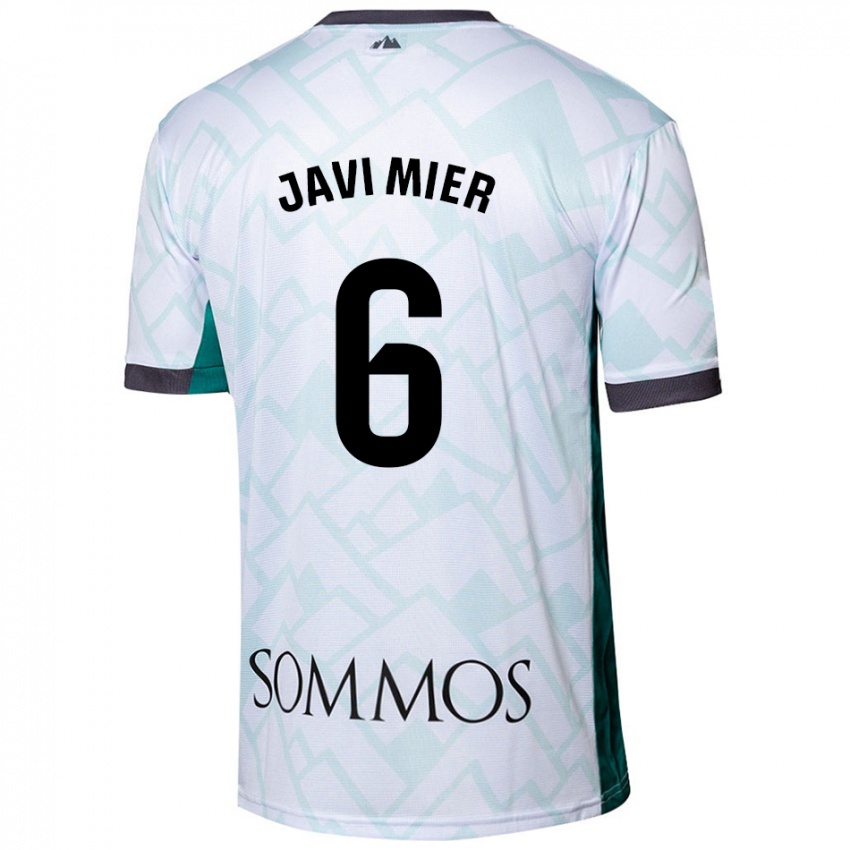 Niño Camiseta Javi Mier #6 Blanco Verde 2ª Equipación 2024/25 La Camisa Argentina