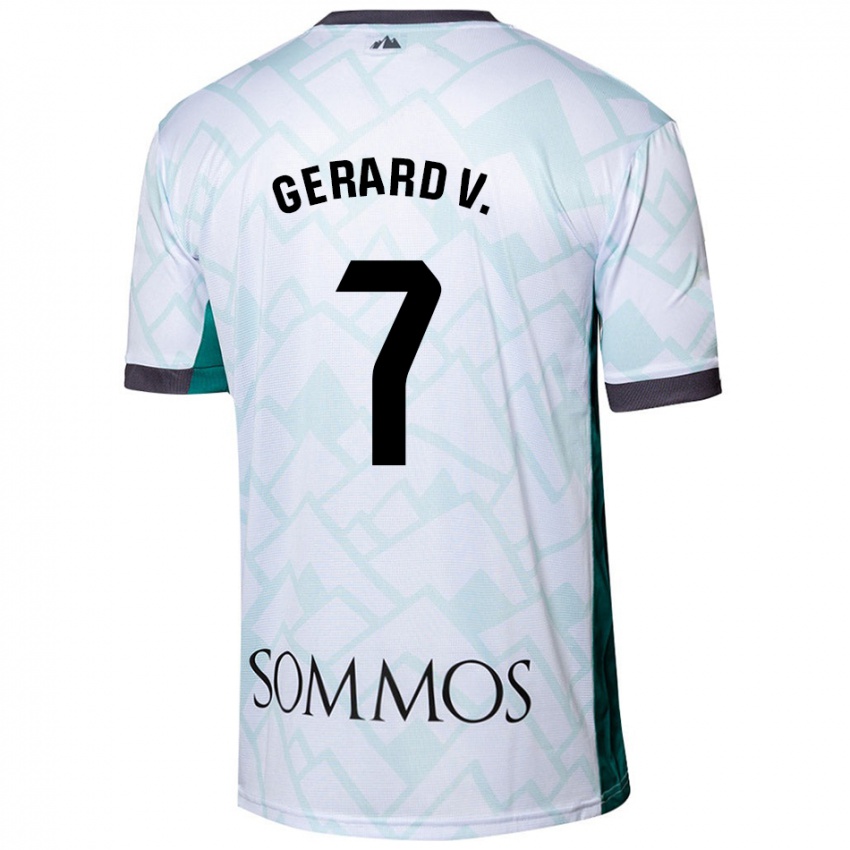 Niño Camiseta Gerard Valentín #7 Blanco Verde 2ª Equipación 2024/25 La Camisa Argentina