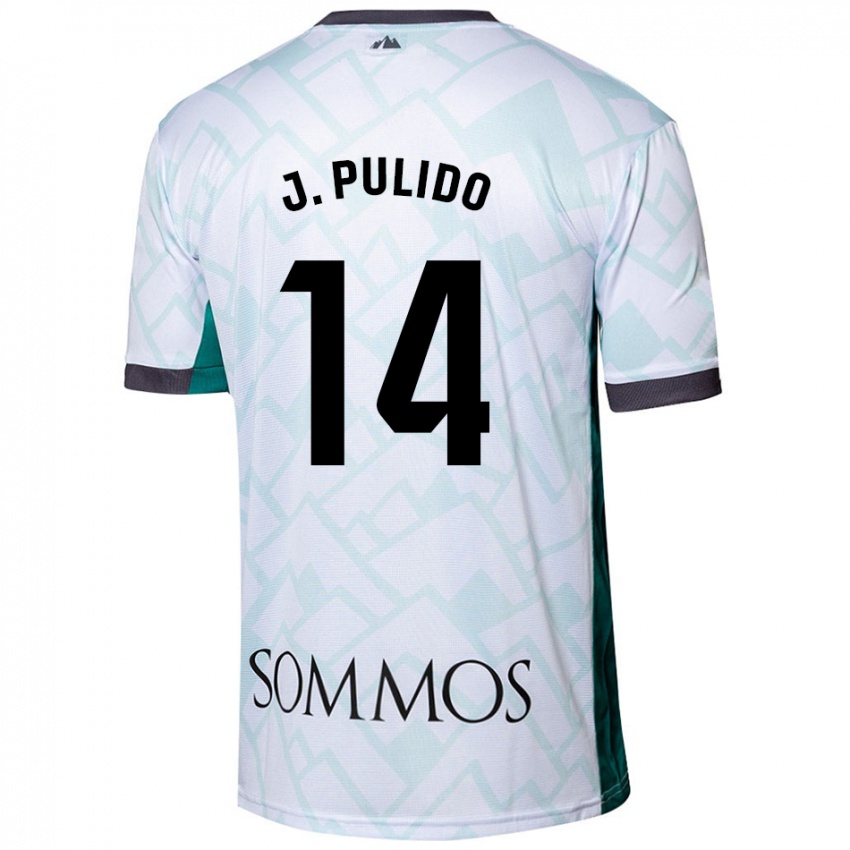 Niño Camiseta Jorge Pulido #14 Blanco Verde 2ª Equipación 2024/25 La Camisa Argentina