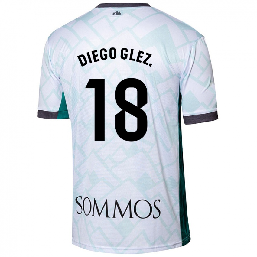 Niño Camiseta Diego González #18 Blanco Verde 2ª Equipación 2024/25 La Camisa Argentina