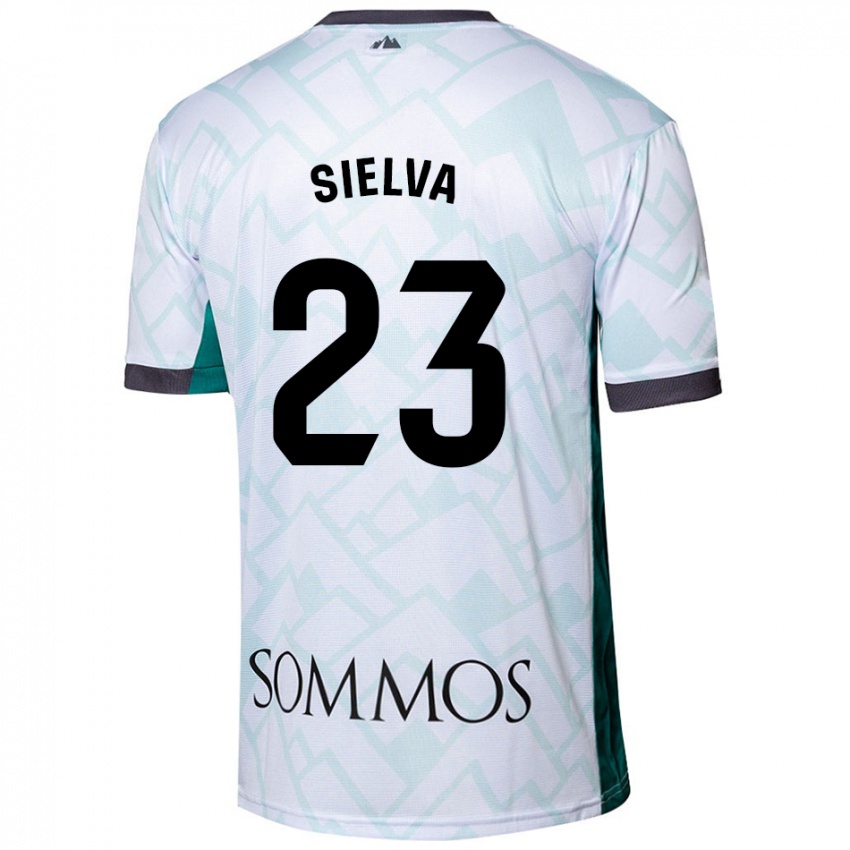 Niño Camiseta Óscar Sielva #23 Blanco Verde 2ª Equipación 2024/25 La Camisa Argentina