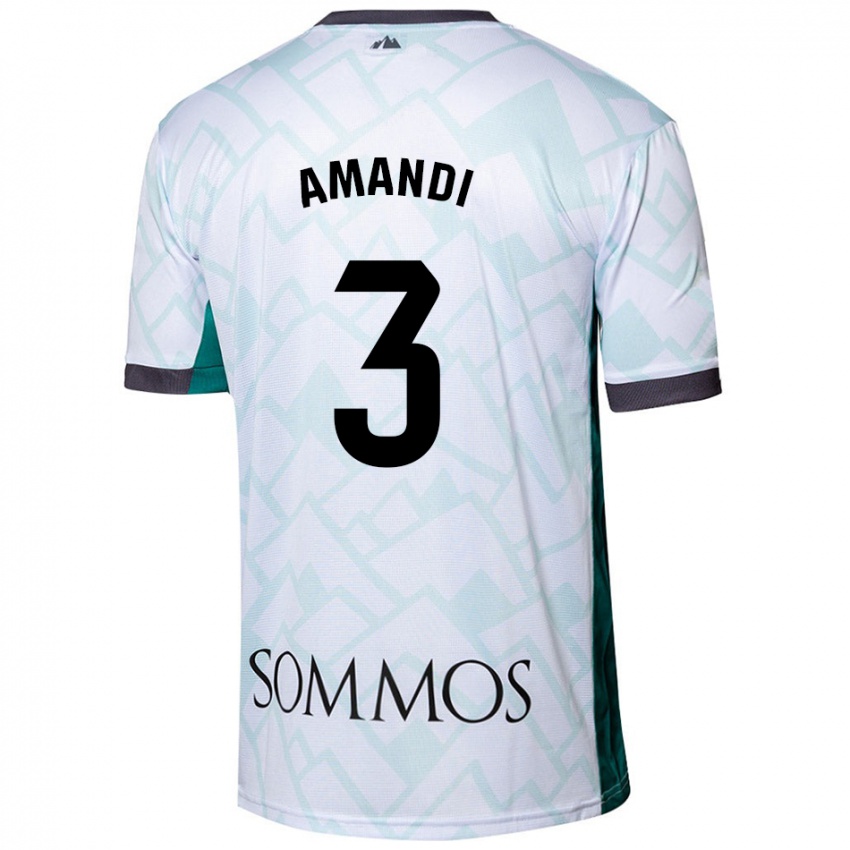 Niño Camiseta Iván Amandi #3 Blanco Verde 2ª Equipación 2024/25 La Camisa Argentina