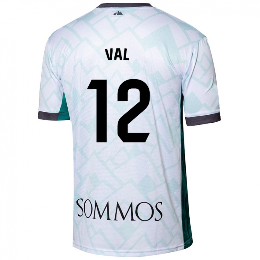 Niño Camiseta Ángel Val #12 Blanco Verde 2ª Equipación 2024/25 La Camisa Argentina