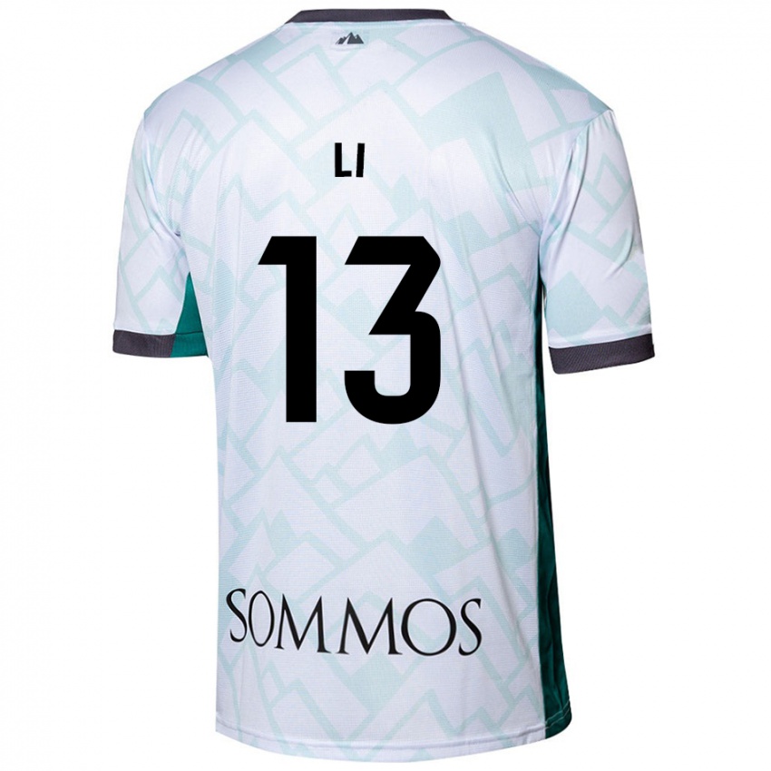 Niño Camiseta Changyi Li #13 Blanco Verde 2ª Equipación 2024/25 La Camisa Argentina