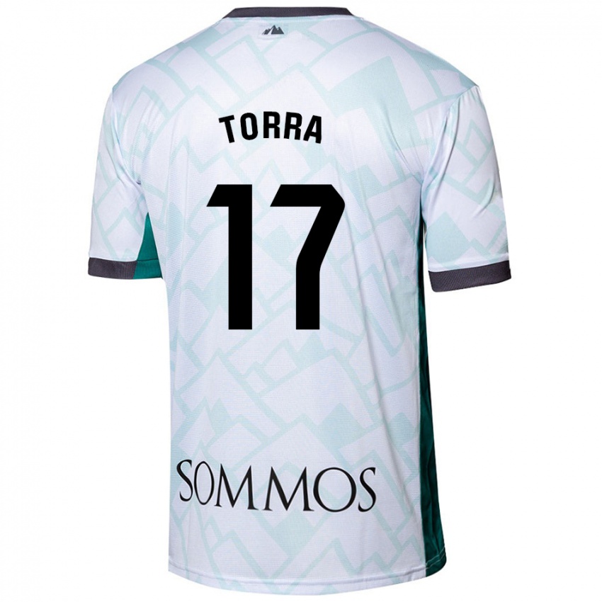 Niño Camiseta Marc Torra #17 Blanco Verde 2ª Equipación 2024/25 La Camisa Argentina