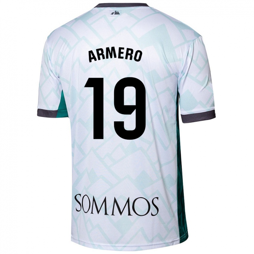 Niño Camiseta Sergi Armero #19 Blanco Verde 2ª Equipación 2024/25 La Camisa Argentina