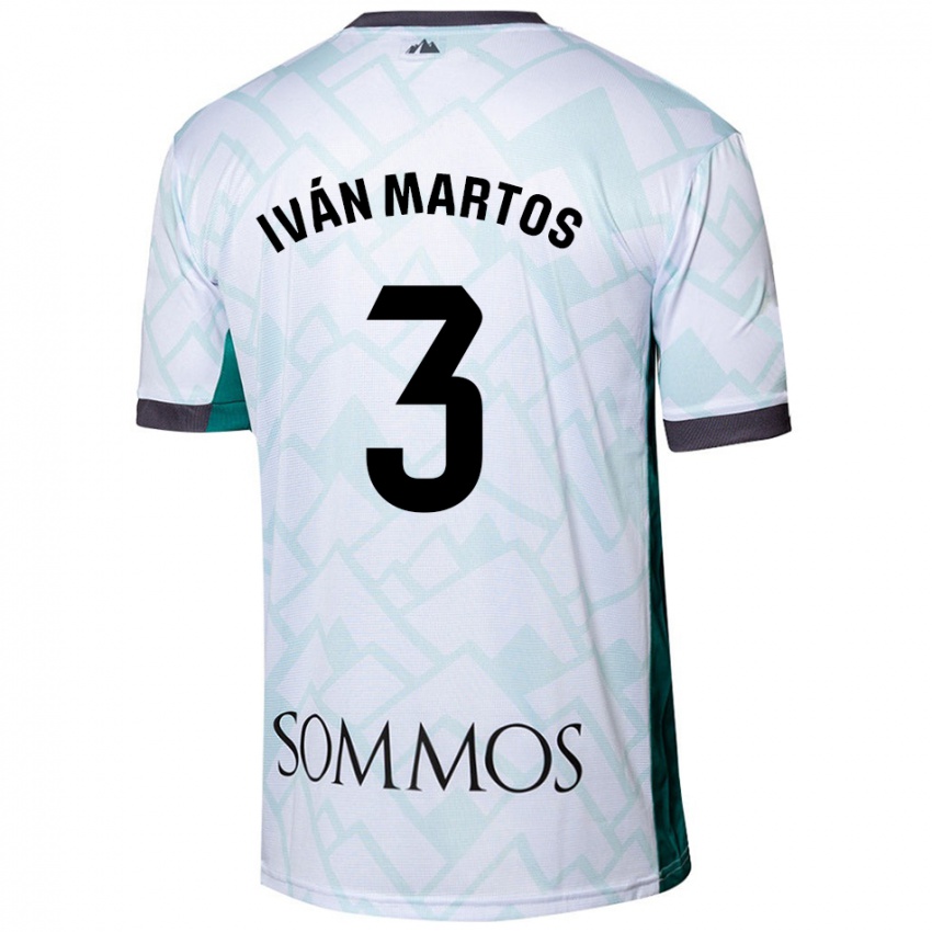 Niño Camiseta Iván Martos #3 Blanco Verde 2ª Equipación 2024/25 La Camisa Argentina