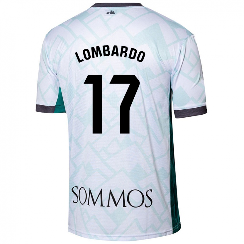 Niño Camiseta Enzo Lombardo #17 Blanco Verde 2ª Equipación 2024/25 La Camisa Argentina