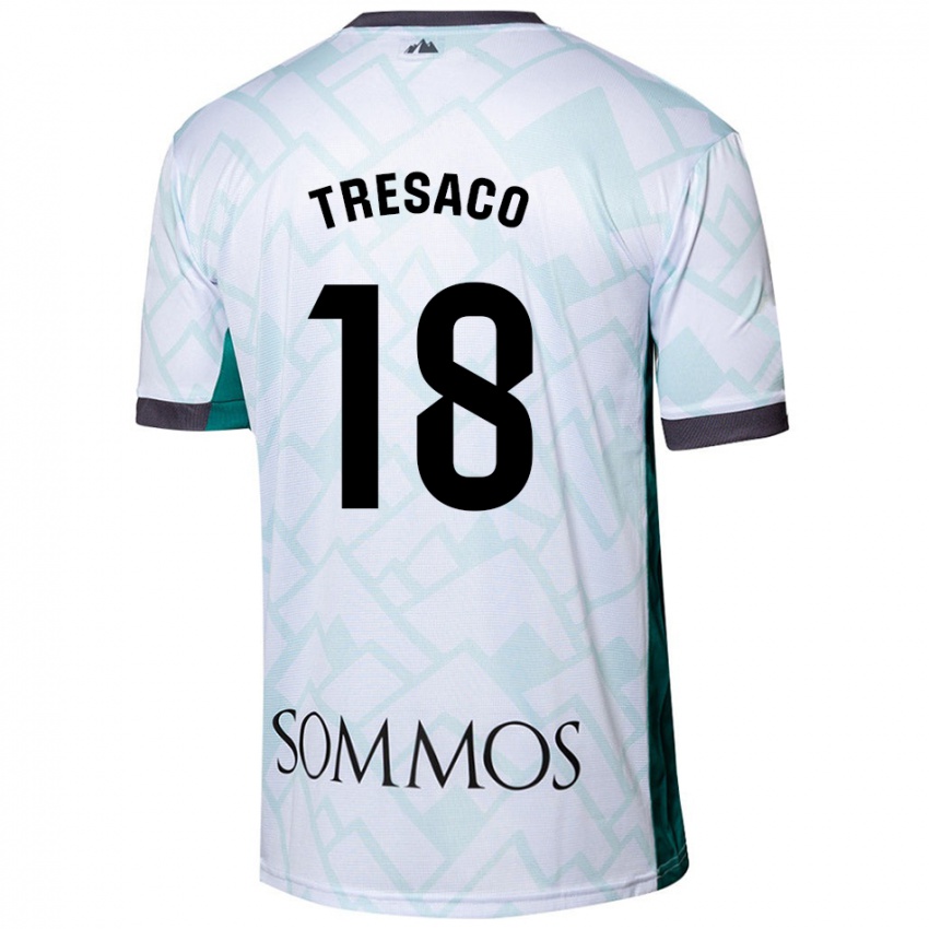 Niño Camiseta Rafa Tresaco #18 Blanco Verde 2ª Equipación 2024/25 La Camisa Argentina