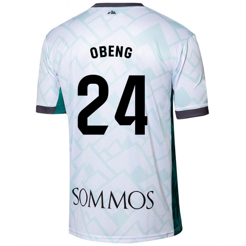 Niño Camiseta Samuel Obeng #24 Blanco Verde 2ª Equipación 2024/25 La Camisa Argentina