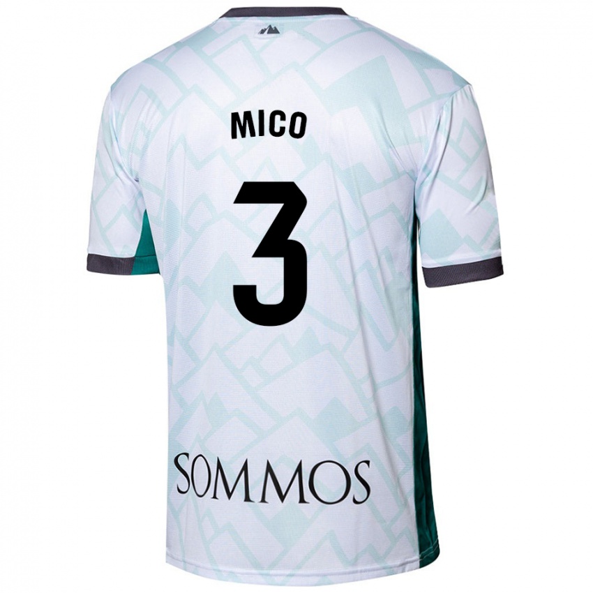 Niño Camiseta Sara Micó #3 Blanco Verde 2ª Equipación 2024/25 La Camisa Argentina