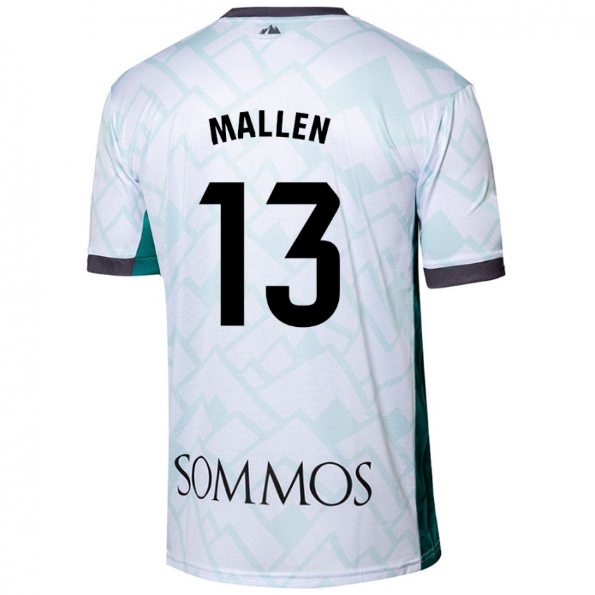 Niño Camiseta Lucía Mallén #13 Blanco Verde 2ª Equipación 2024/25 La Camisa Argentina