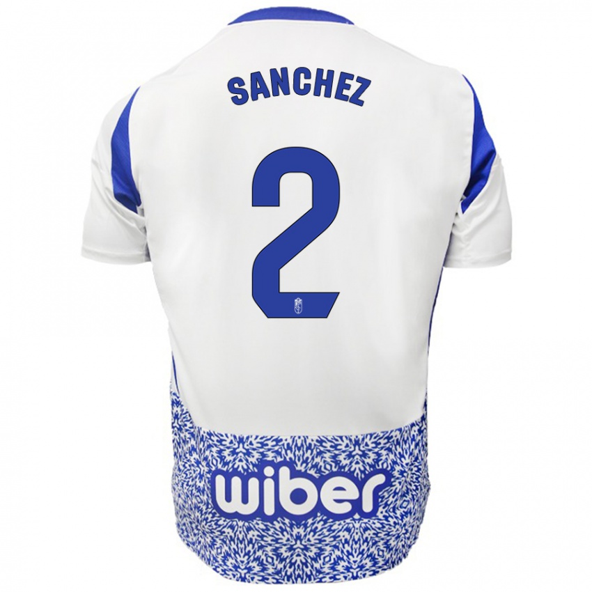 Niño Camiseta Rubén Sánchez #2 Blanco Azul 2ª Equipación 2024/25 La Camisa Argentina