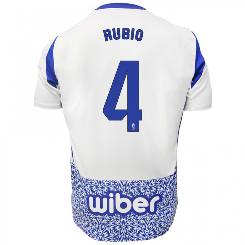 Niño Camiseta Miguel Rubio #4 Blanco Azul 2ª Equipación 2024/25 La Camisa Argentina