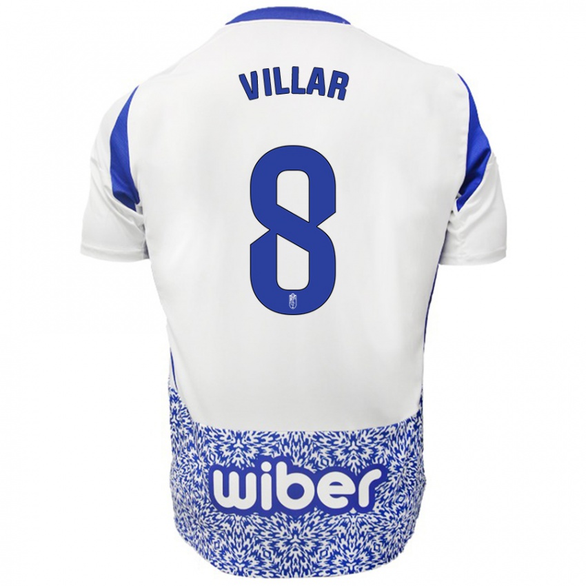 Niño Camiseta Gonzalo Villar #8 Blanco Azul 2ª Equipación 2024/25 La Camisa Argentina