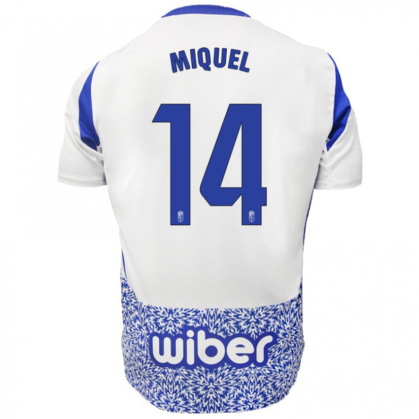 Niño Camiseta Ignasi Miquel #14 Blanco Azul 2ª Equipación 2024/25 La Camisa Argentina