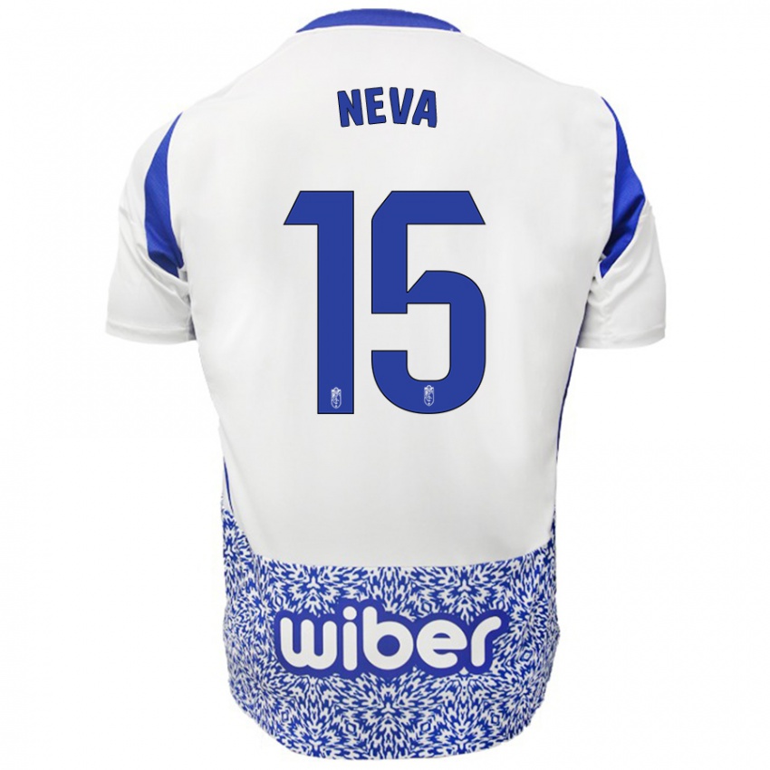 Niño Camiseta Carlos Neva #15 Blanco Azul 2ª Equipación 2024/25 La Camisa Argentina