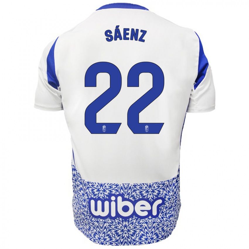 Niño Camiseta Pablo Sáenz #22 Blanco Azul 2ª Equipación 2024/25 La Camisa Argentina